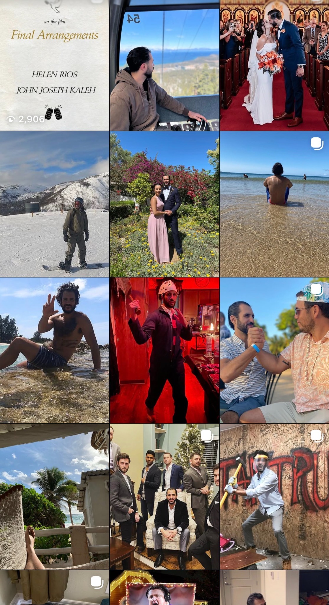 John Kaleh's Instagram profile before the actor-focused content strategy